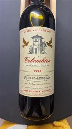 Vine Rouge sec Le Colombier Château Brown 1995 Frankrig Bordeaux Pessac-Léognan AOC