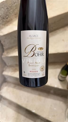 Rượu vang Rouge sec Pinot Noir Barriques Domaine Bohr 2022 Pháp Alsace Vin de France