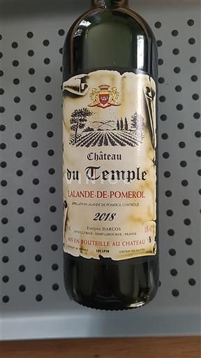 Bordeaux Lalande-de-Pomerol Château Temple 2018