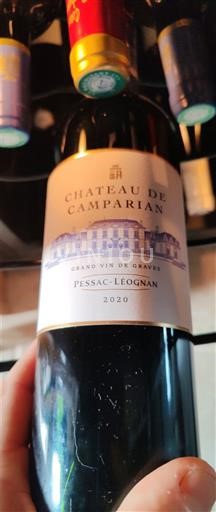 Vine Rouge sec Château Camparian 2020 Frankrig Bordeaux Pessac-Léognan AOC