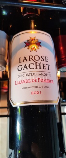 Wines Rouge sec Larose Gachet Château Lamothe 2021 France Bordeaux Lalande-de-Pomerol AOC