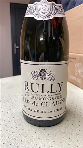 Viinit Blanc demi-sec Clos du Chaigne Domaine La Folie 2024 Ranska Burgundi Rully AOC Premier Cru