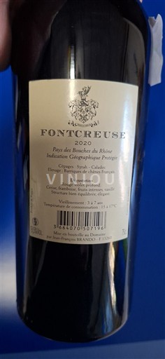 Wijnen Rouge sec Fontcreuse 2020 Frankrijk Provence Niet gespecificeerd AOC