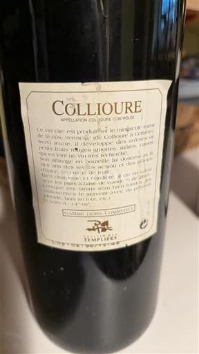 Roussillon Collioure Les Templiers Saint-Chamant 1996