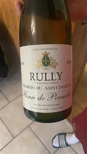 Viinit Blanc sec Premier Cru Saint Jacques Henri de Pernot 2008 Ranska Burgundi Rully AOC Premier Cru
