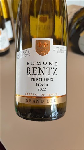 Vinhos Blanc sec Froehn Edmond Rentz 2022 França Alsácia Alsácia Grand Cru AOC Grand Cru