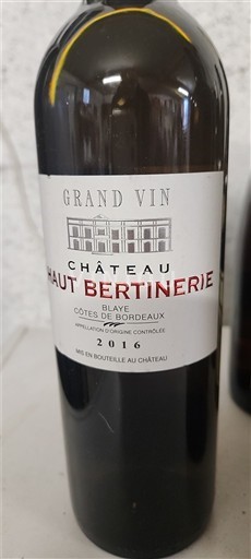 Bordeaux Blaye-Côtes-de-Bordeaux Château Haut Bertinerie Grand Vin 2016