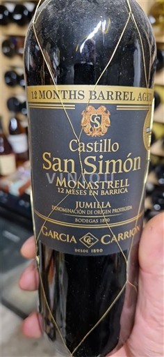 Murcia Jumilla Castillo San Simón Monastrell 12 Meses en Barrica Không niên vụ