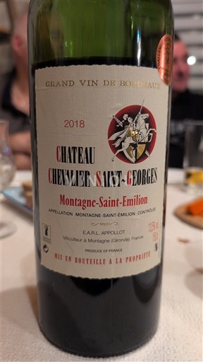 Burdeos Montagne-Saint-Émilion Château Chevalier Saint-Georges 2018