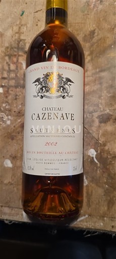 Bordeaux Sauternes Château Cazenave 2002