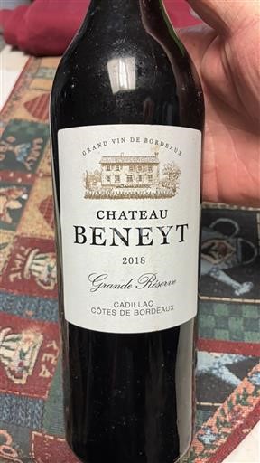 Bordeaux Cadillac-côtes-de-bordeaux Château Beneyt Grande Réserve 2018