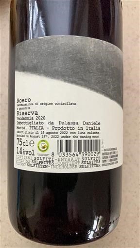 Vinos Rouge sec Riserva Pelassa Daniele 2020 Italia Piamonte Roero DOC