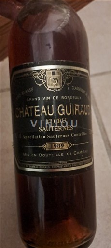 Bordeaux Sauternes 1er Cru Château Guiraud 1989