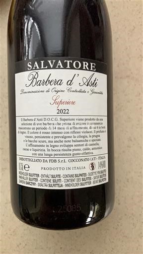 Piemonte Barbera d'Asti Salvatore Superiore 2022