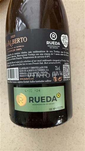 Vinhos Blanc sec De Alberto 2023 Espanha Castela e Leão Rueda DO