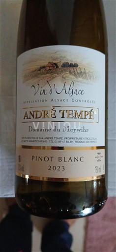 Alsace André Tempé Pinot Blanc 2023
