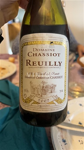 Wines Blanc sec Domaine Chassiot 2002 France Loire Valley Reuilly AOC