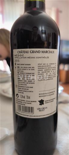 Bordeaux Médoc Château Grand Marceaux 2015