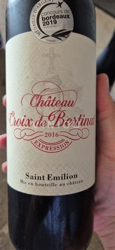 Bordeaux Saint-Émilion Château Croix de Bertinat Expression 2016