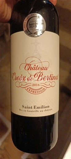 Bordeaux Saint-Émilion Château Croix de Bertinat Expression 2016