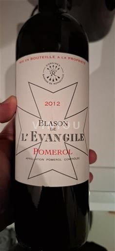 Bordeaux Pomerol Château L'Évangile Blason de L'Évangile 2012