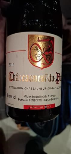 Vale do Ródano Châteauneuf-du-Pape Domaine Benedetti 2014
