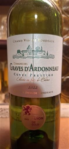 Bordeaux Côtes de Bordeaux Domaine S Graves d'Ardonneau Prestige 2022