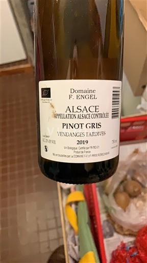 Alsace Vendanges Tardives Domaine F. Engel Pinot Gris Vendanges Tardives 2019