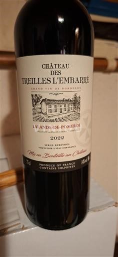 Bordeaux Lalande-de-pomerol Château S Treilles l'Embarré 2022