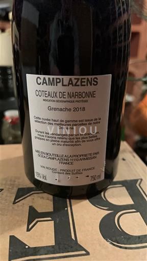 Languedoc a Roussillon Coteaux de Narbonne Camplazens REMUS 2018