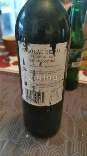 Bordeaux Haut-Médoc Cru Bourgeois Château Dillac 2000