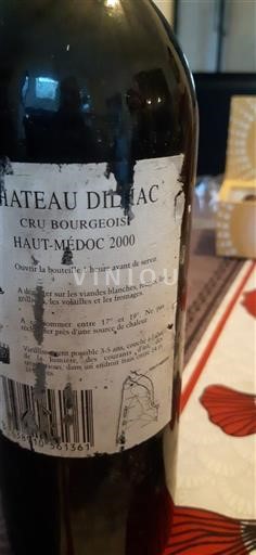 Bordeaux Haut-Médoc Cru Bourgeois Château Dilhac 2000