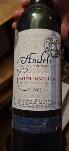 Vinos Rouge sec Andeli 2003 Francia Burdeos Saint-Émilion AOC