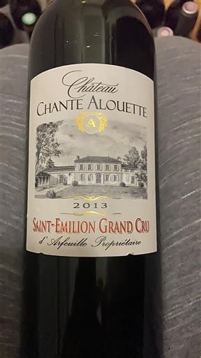 Bordeaux Saint-Émilion Grand Cru Grand Cru Château Chante Alouette 2013