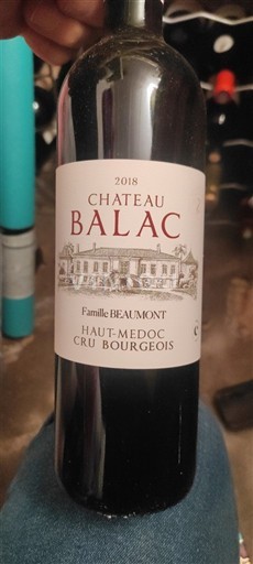 Bordeaux Haut-Médoc Château Balac Famille Beaumont 2018