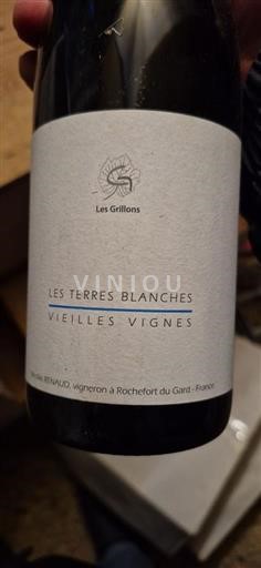 Vinos Rouge sec Les Terres Blanches Vieilles Vignes Les Grillons 2023 Francia Valle del Ródano Côtes del Ródano AOC
