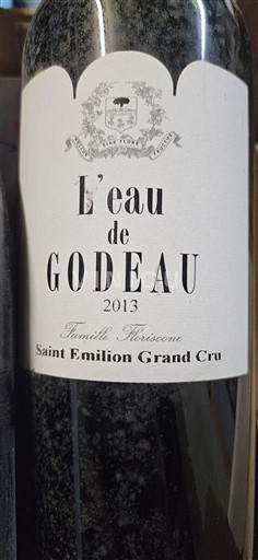 Bordéus Saint-Émilion Grand Cru Grand Cru Godeau L'eau de Godeau 2013