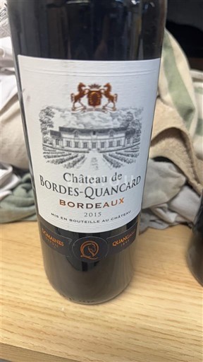 Vinos Rouge sec Château Bordes-Quancard 2015 Francia Burdeos Bordeaux AOC
