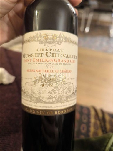 Bordeaux Saint-Émilion Grand Cru Château Musset Chevalier 2022