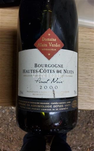 Burgundsko Hautes Côtes de Nuits Domaine Alain Verdet Pinot Noir 2000
