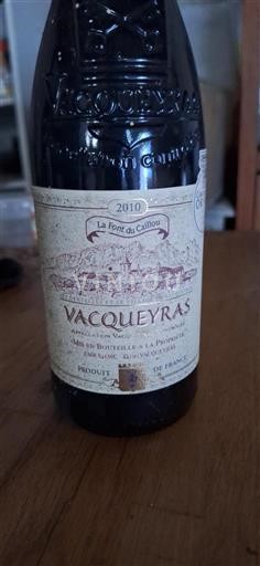 Rhônedalen Vacqueyras La Font du Caillou 2010