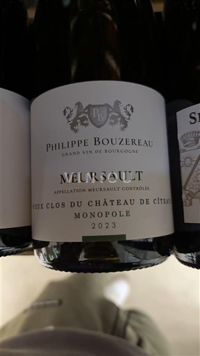 Burgundi Meursault Philippe Bouzereau Aux Clos du Château de Cîteaux Monopole 2023
