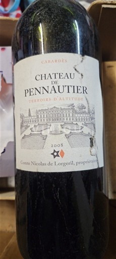 Rượu vang Rouge sec Terroirs d'Altitude Château Pennautier 2008 Pháp Languedoc Cabardès AOC