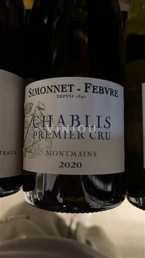 Burgundsko Chablis Premier Cru Simonnet-Febvre Montmains 2020
