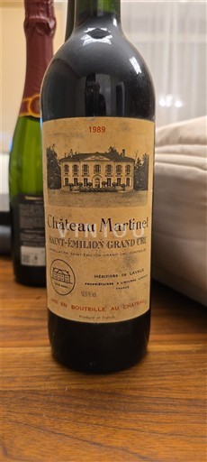Bordeaux Saint-Émilion Grand Cru Grand Cru Château Martinel 1989