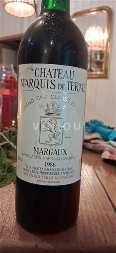 Bordéus Margaux Grand Cru Château Marquis de Terme 1986