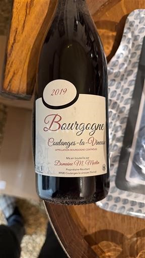 Burgundy Burgundy Coulanges-la-Vineuse Domaine M. Martelet 2019