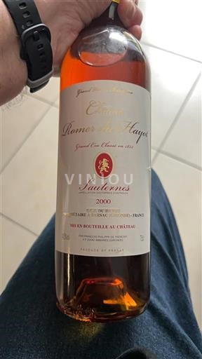 Bordeaux Sauternes Grand Cru Château Romer du Hayot 2000