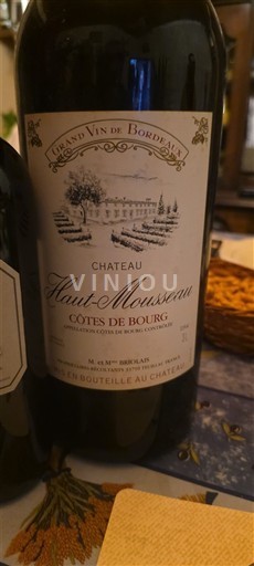 Burdeos Côtes-de-bourg Château Haut-Mousseau 1990