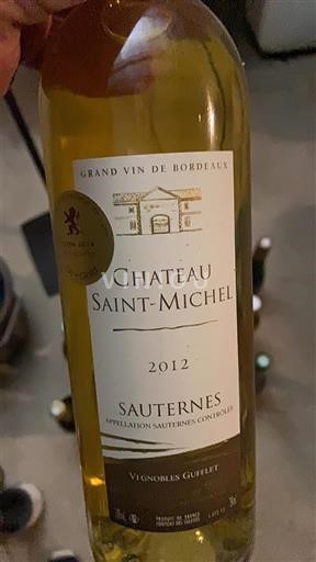Bordeaux Sauternes Château Saint-Michel 2012
